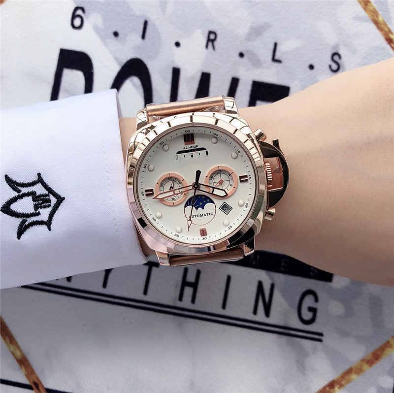 Luminous waterproof 6-pin quartz watch
