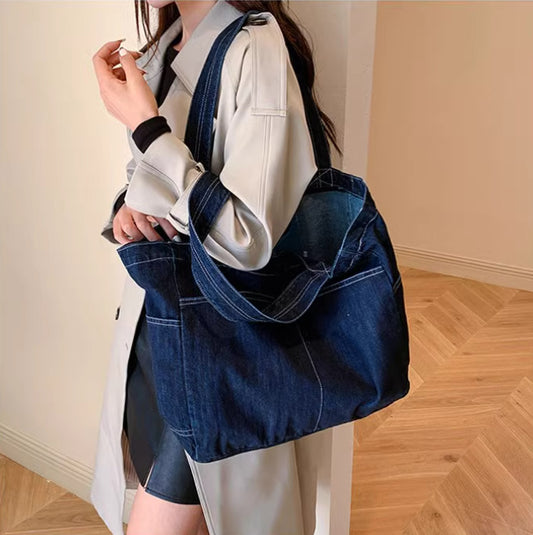 Skuldertaske i denim Store muleposer