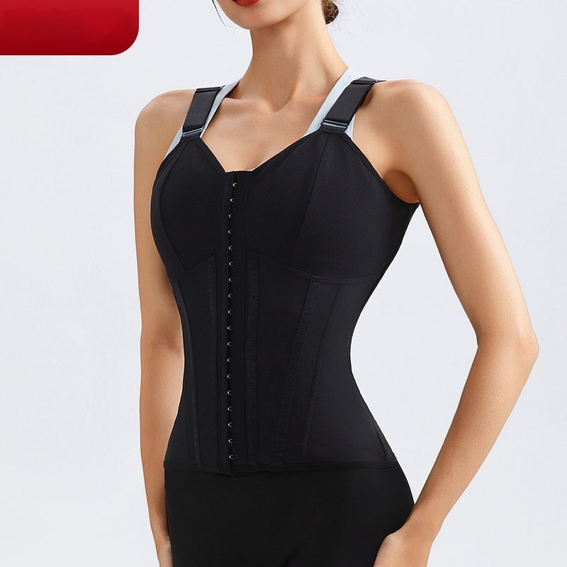 Mesh Zipper Double Layer Steel Rib Tight Waist