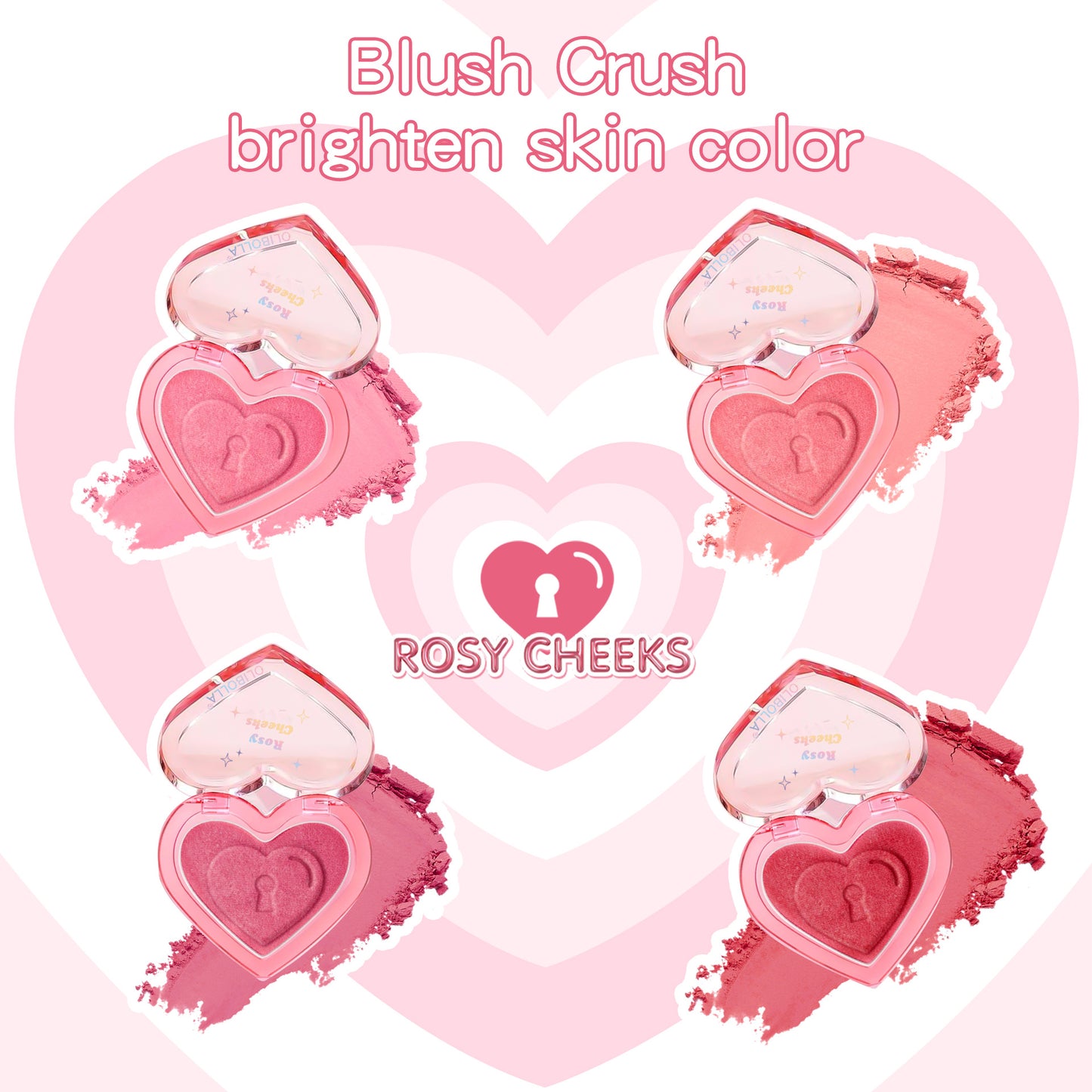 Peach Heart Blush Contour Compact Not Easy To Fly