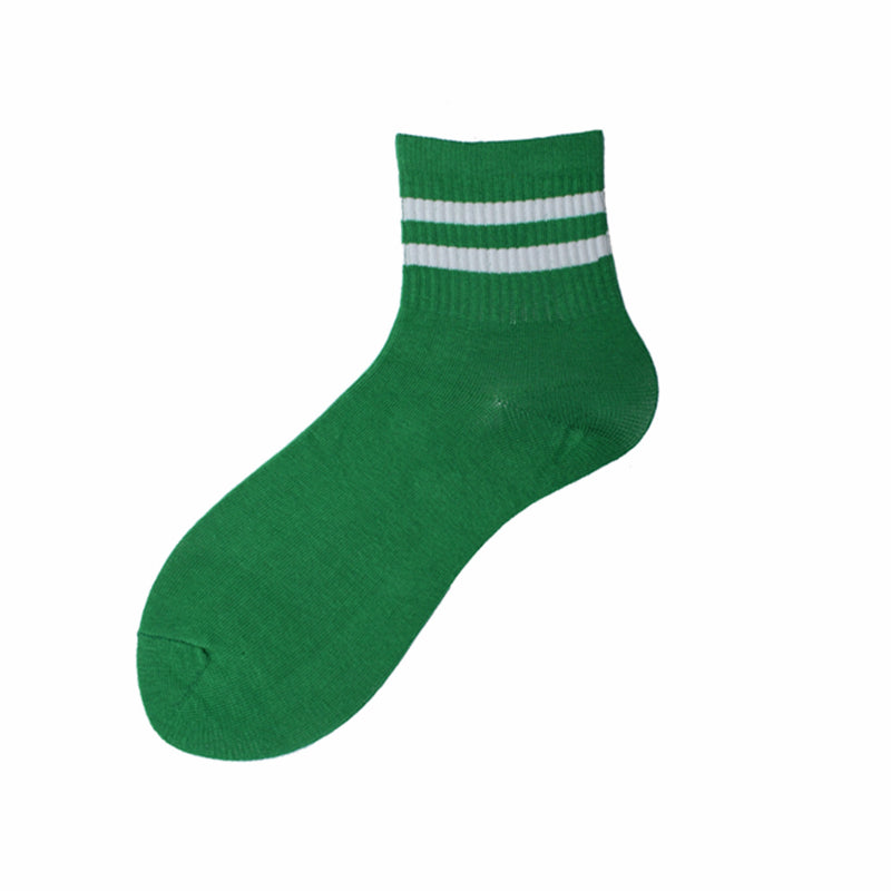 Solid color cotton socks