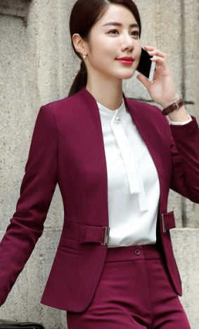 Fashion Wine Red Suit Small Sormal Overalls