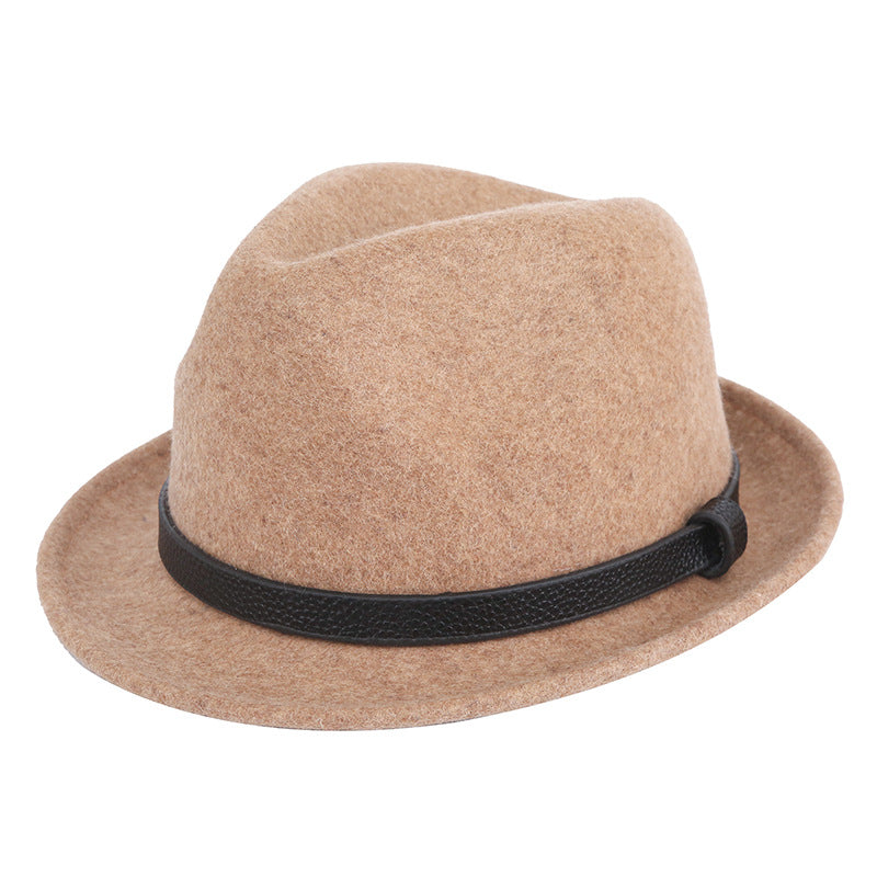 Autumn And Winter Pure Wool Rolled Edge Short Brim Bell British Gentleman Hat
