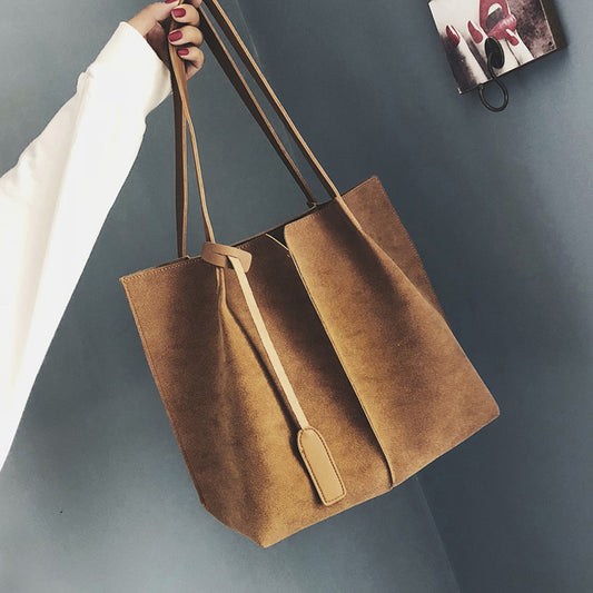 Simple frosted shoulder bag