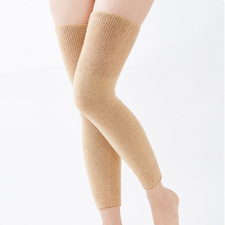 Fiber warm long knee pads