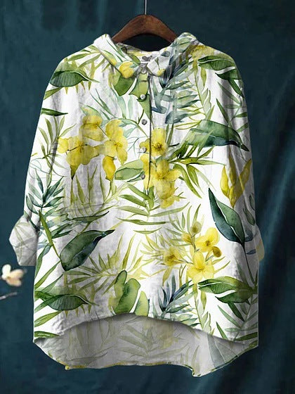 Long-sleeve 5-button Shirt With 3D Digital Animal Print