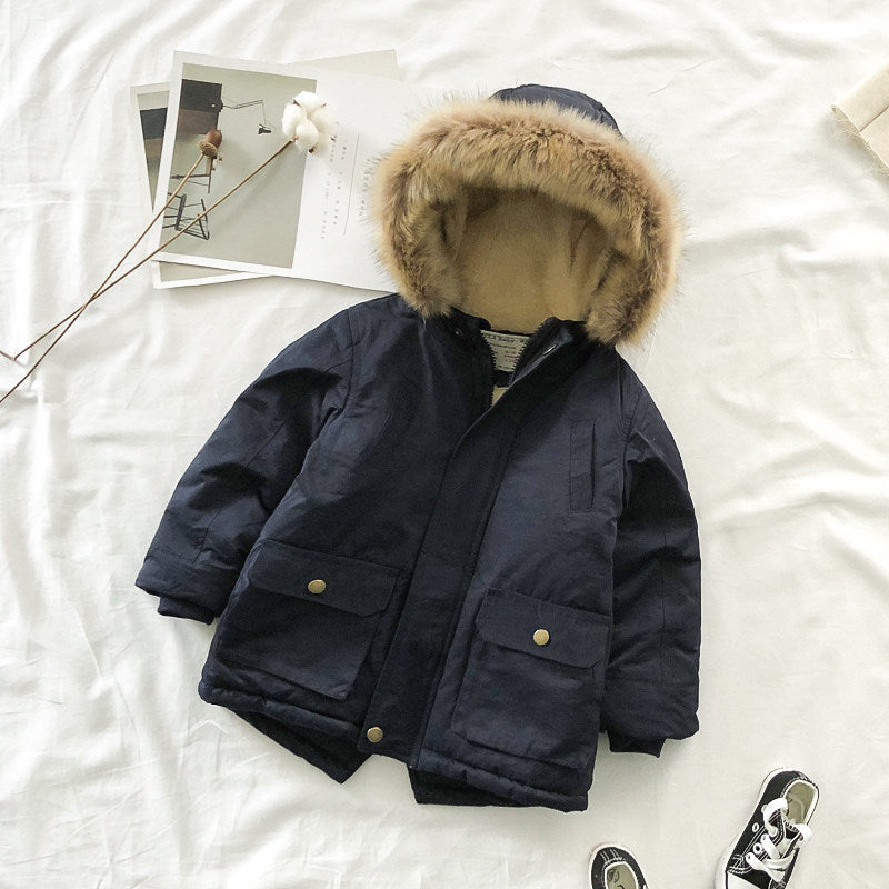 Hooded boys padded jacket children's padded jacket