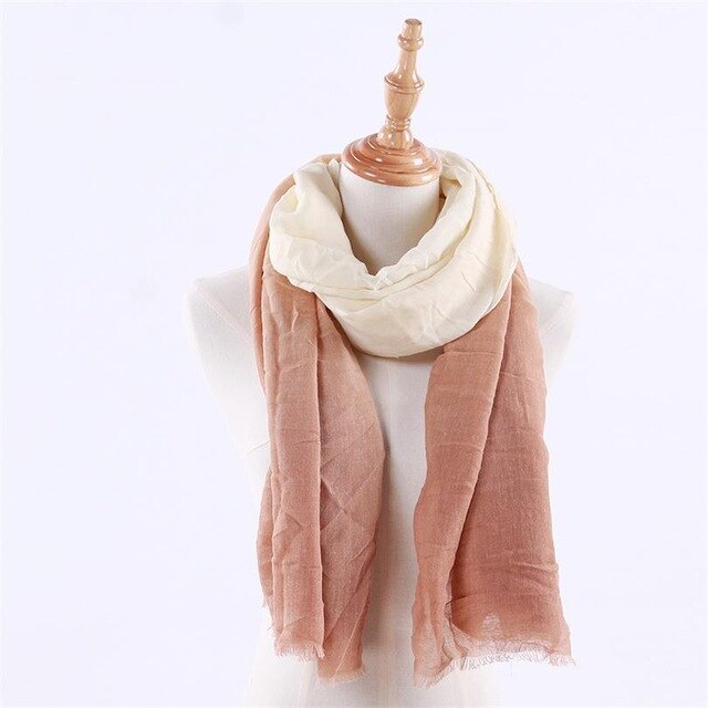 Gradient cotton and linen contrast rainbow oversized shawl