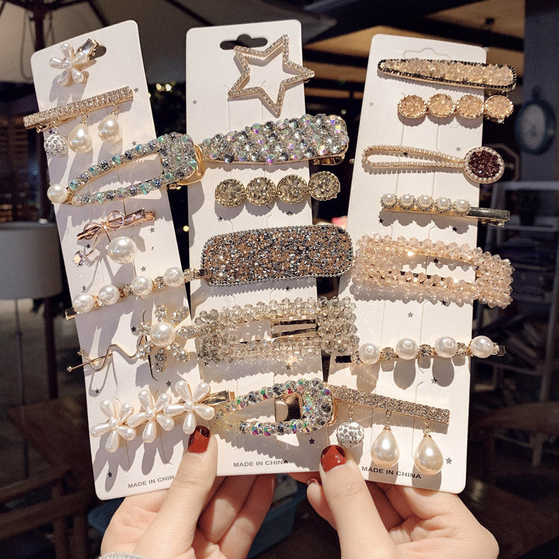 Pearl hairpin rhinestone hairpin