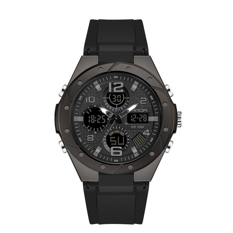 Men's Dual Display Waterproof Luminous Couple Sports Electronic Watch