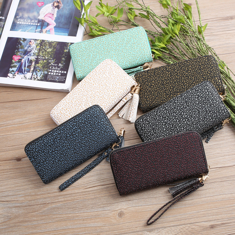 Printed Totem Tassel Wallet