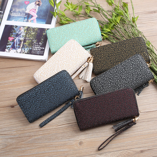 Printed Totem Tassel Wallet