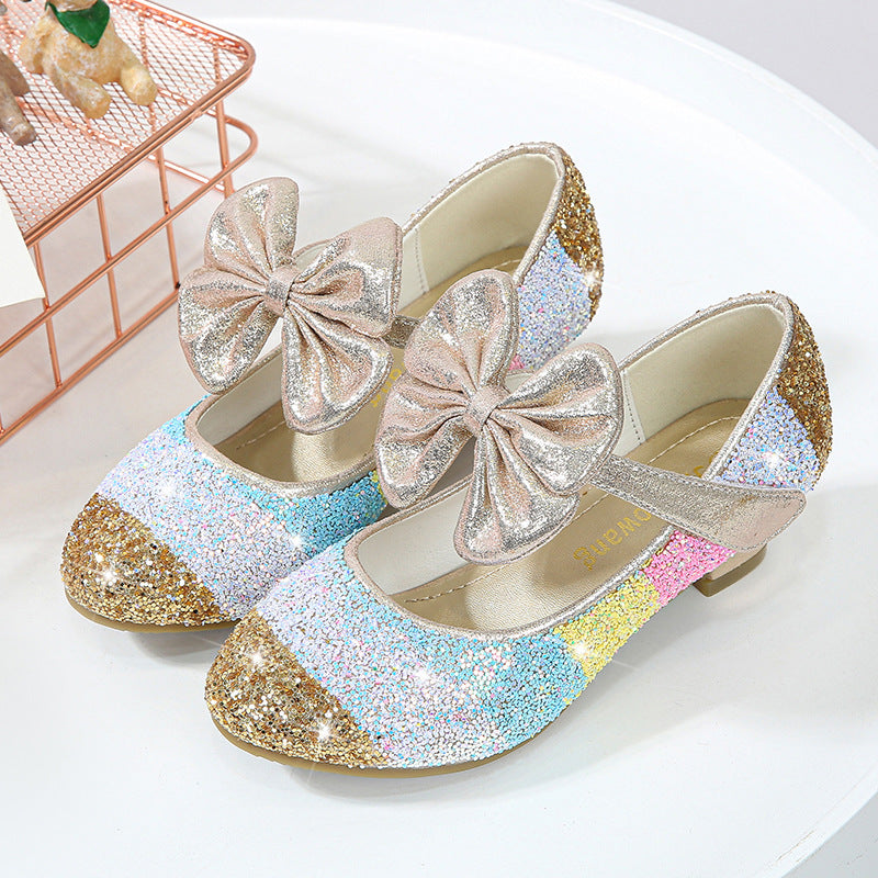 Spring Round Toe Soft Sole High Heel Princess Crystal Shoes