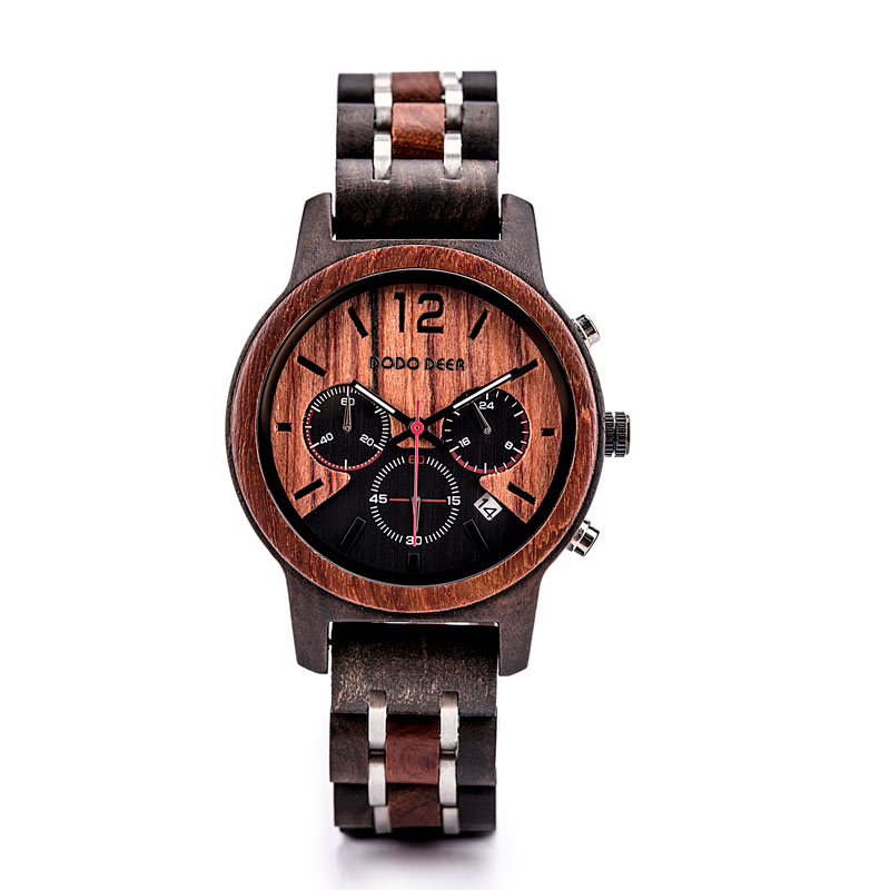 Men's casual wooden watch