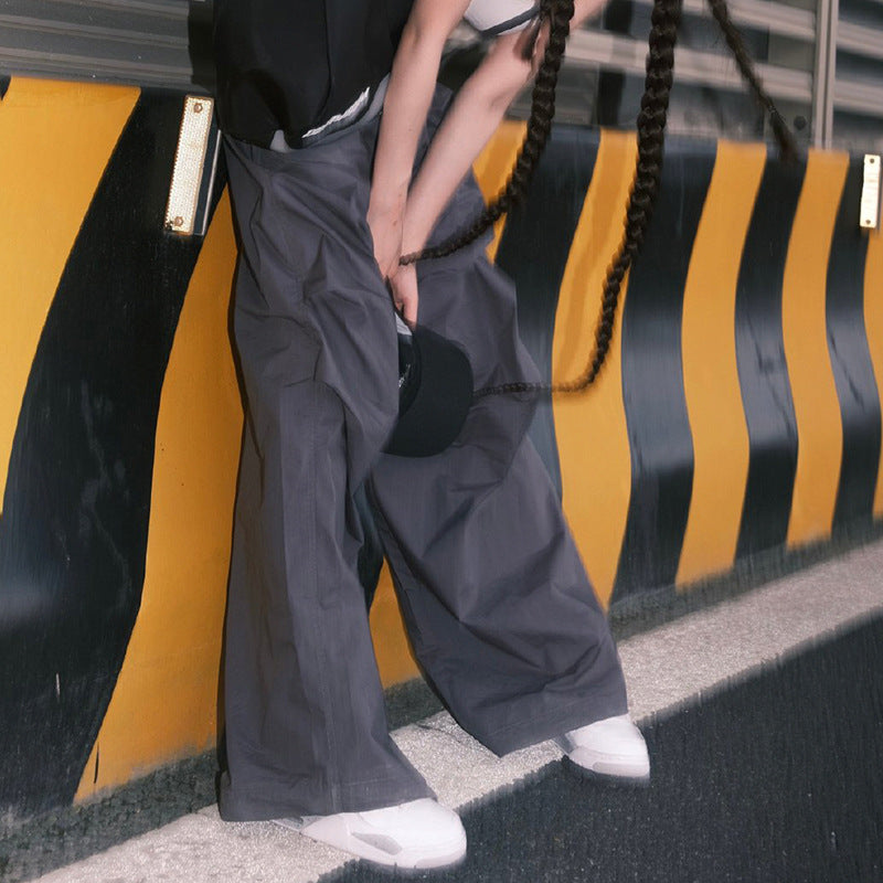 Drawstring High Waist Pocket Woven Pants