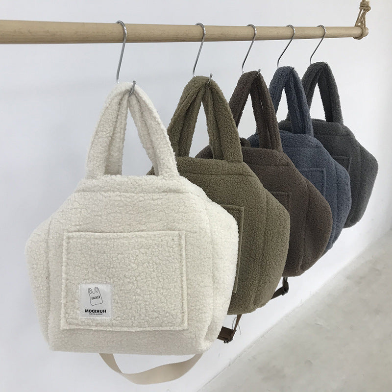 Lamb Hair Casual Messenger Bag Portable