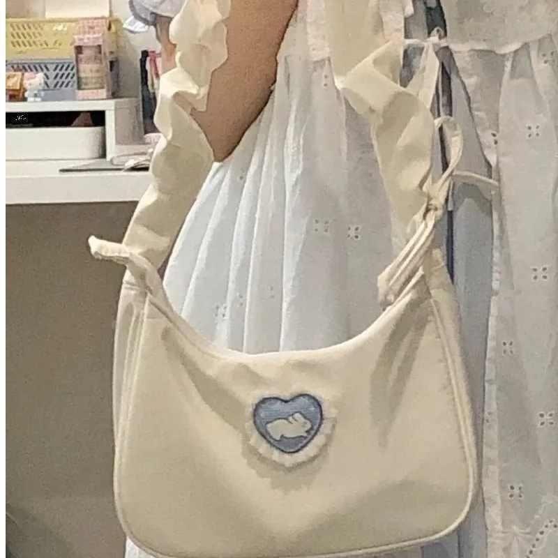 Women's Fashion Simple Love Rabbit Pleated Drawstring Handbag