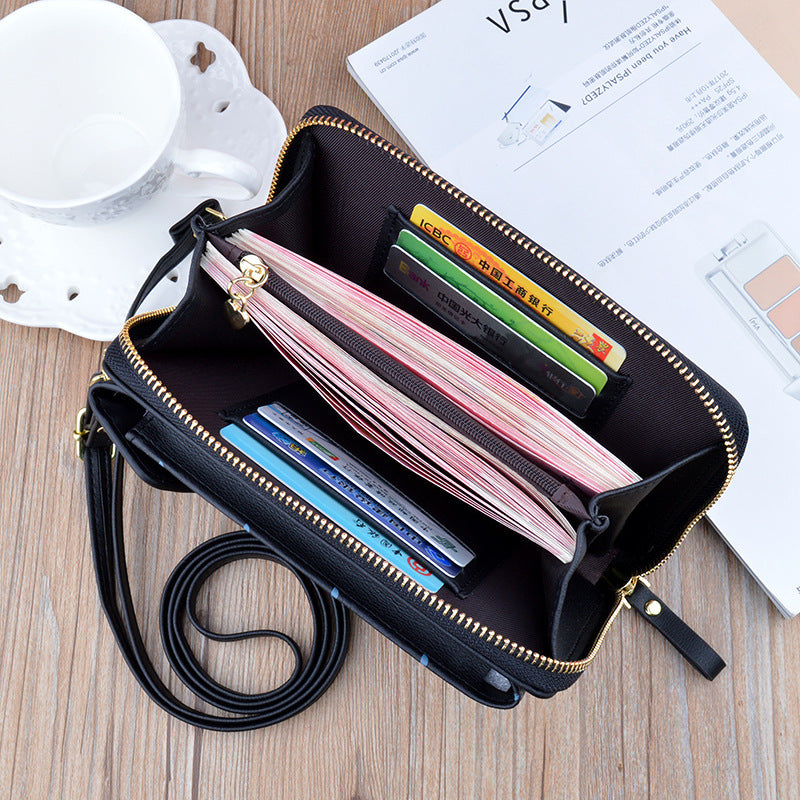 Soft Leather Printed Multifunctional Crossbody Shoulder Bag