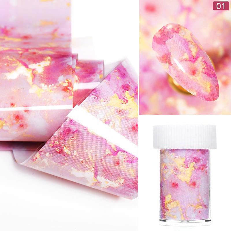 Marble Smudge Pattern Starry Nail Sticker