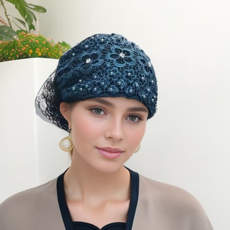 Beaded Bag Cap Women's Fashion All-matching