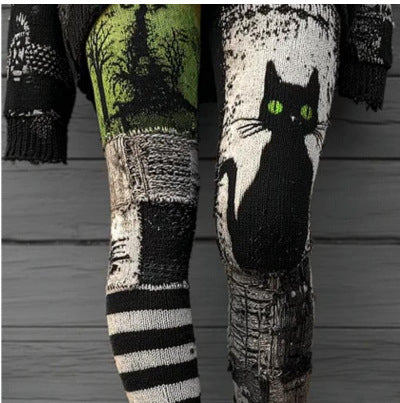 Mode Mønster Elastiske Leggings Trendy Kvinder