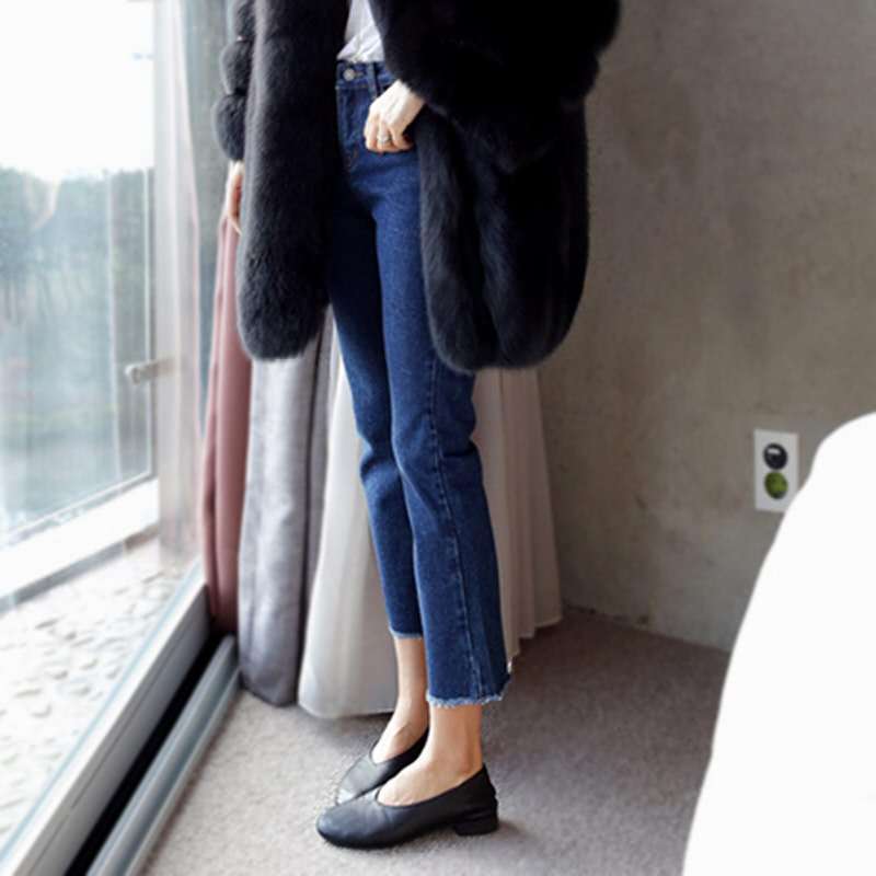 nine-point high waist loose trousers