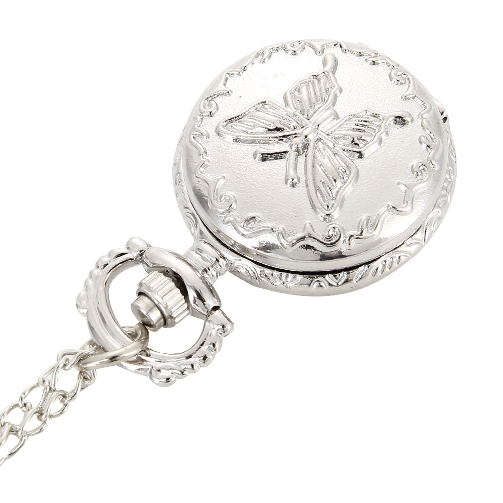 Ladies silver butterfly pocket watch
