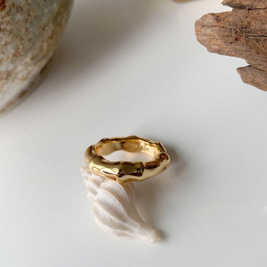 Pure silver custom made Korean bamboo ring