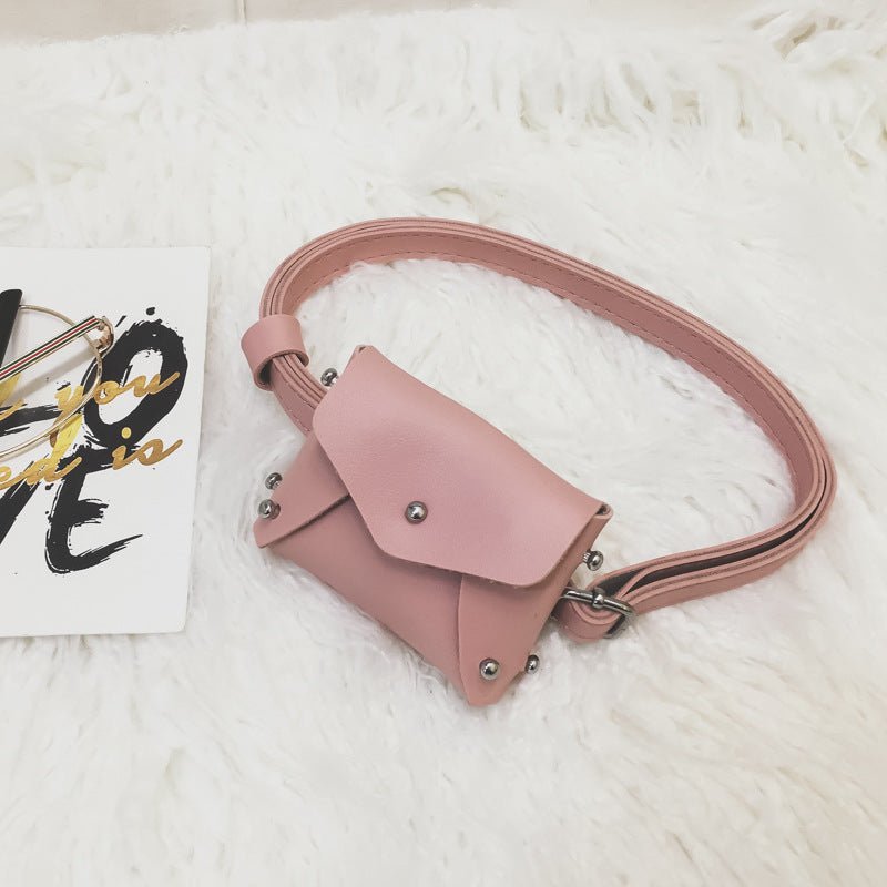 Children's Mini Square Bag Rivet Messenger Bag Waist Bag
