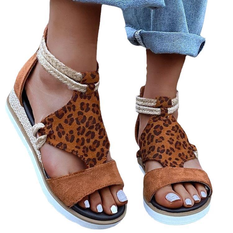 European And American Fashion Thick-soled Hemp Rope Fish Mouth Sandals