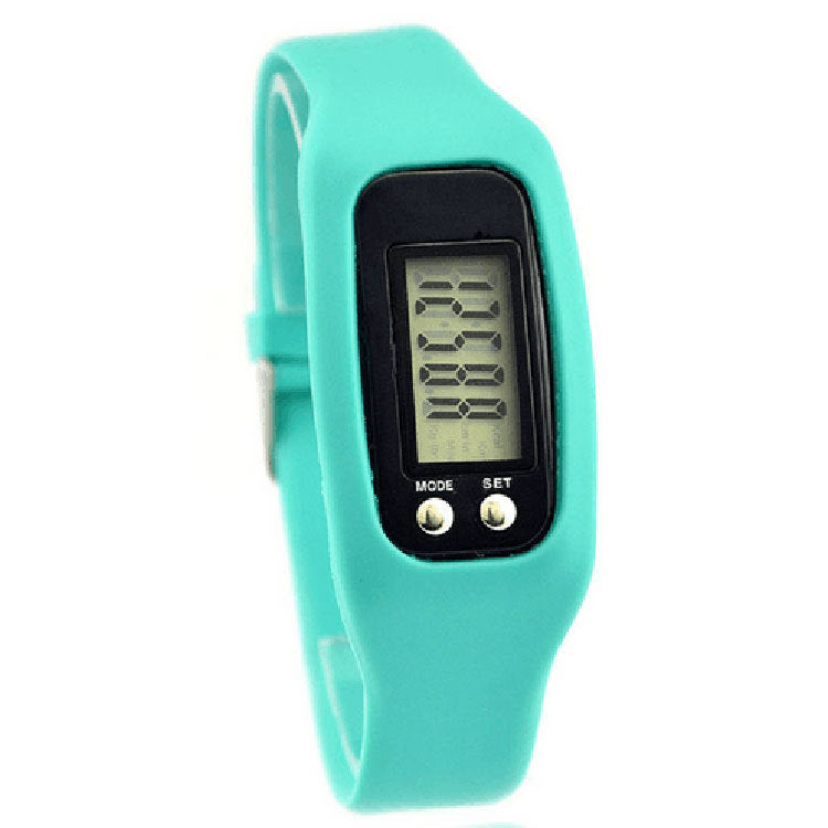 Student sports silicone pedometer LCD bracelet watch