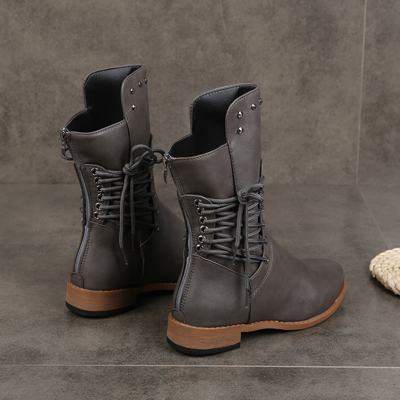 Martin Boots Rivet Plus Size Ladies Boots
