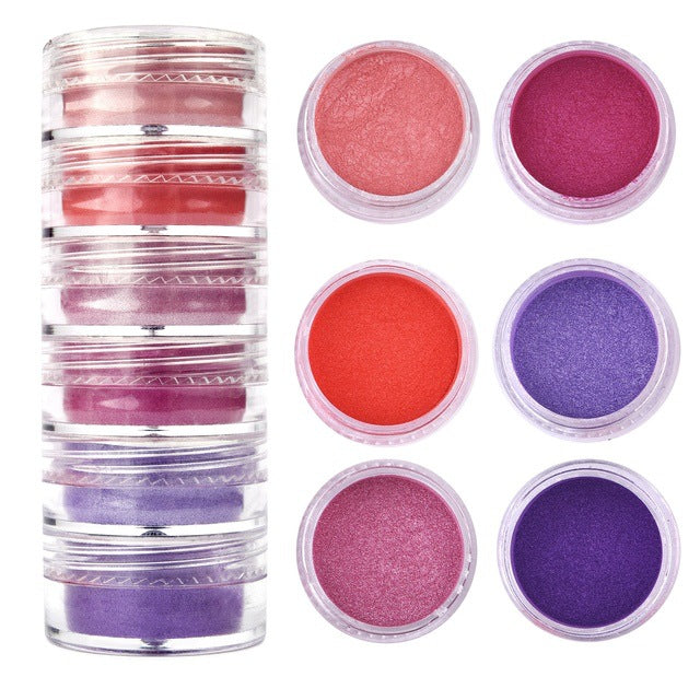 6-color Siamese Pearl Powder Glitter Fluorescent Powder Crystal Glue Silicone Mold