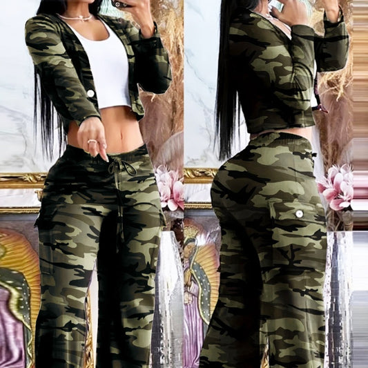 New Fashion Wide-leg Pants And Top Set