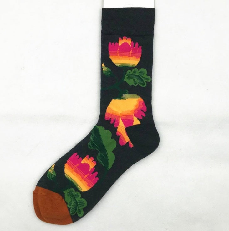 Mid tube ladies cotton cartoon socks jacquard socks