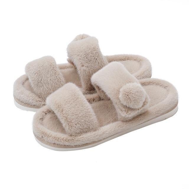 Women's cotton slippers with platform floor