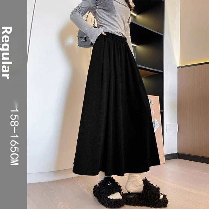 Mid-length High Waist Drooping Slimming Skirt