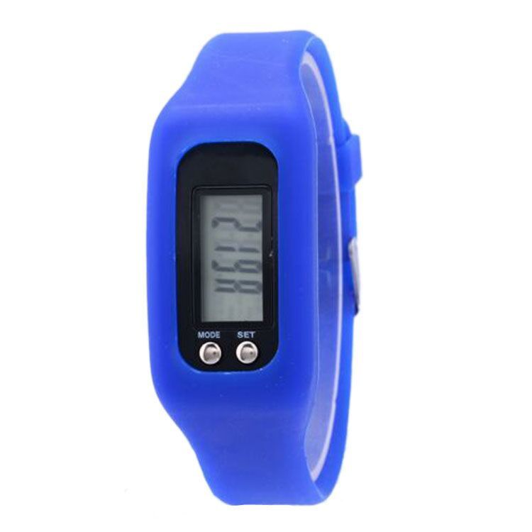 Student sports silicone pedometer LCD bracelet watch