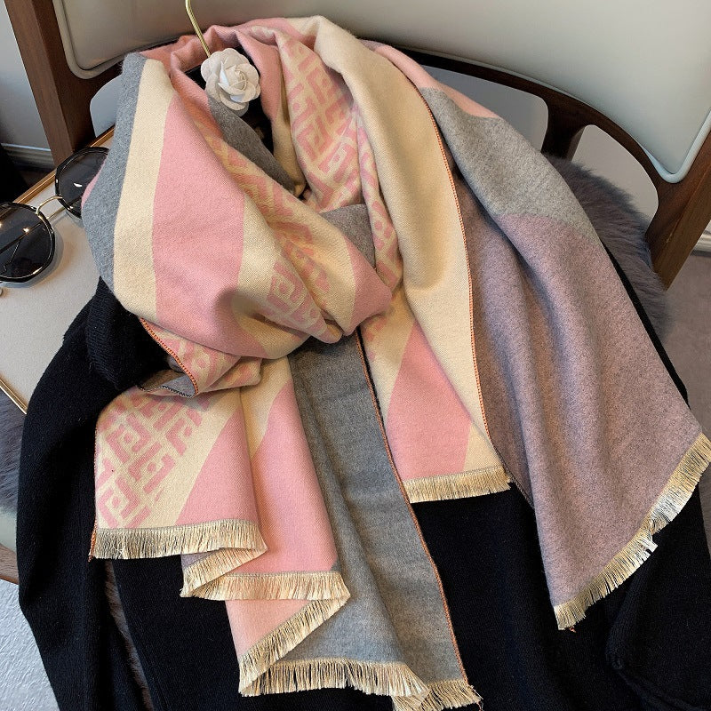 Students wear a shawl outside wool cloak