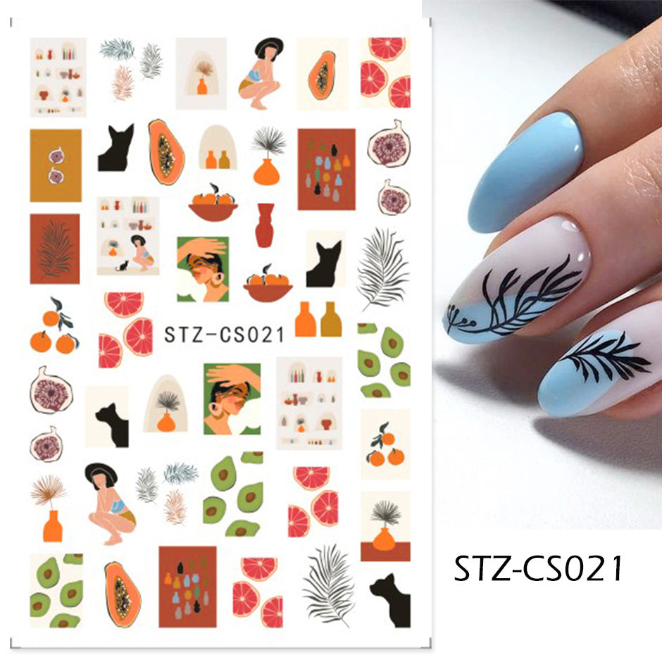 Facebook English Letters Fruit Graffiti Flame 3D Adhesive Stickers