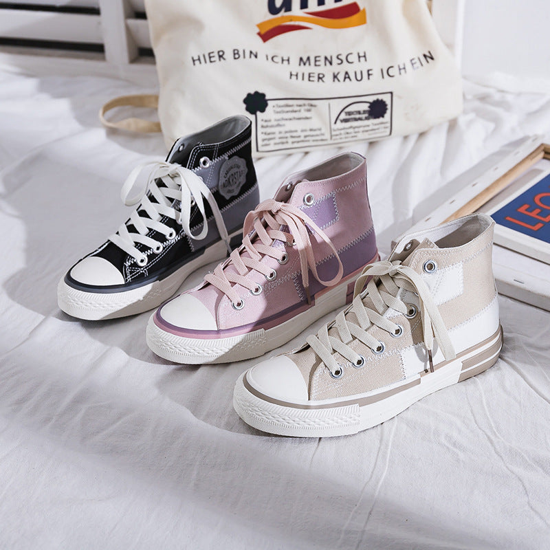 Women's Lace-up Canvas High-top Casual Shoes