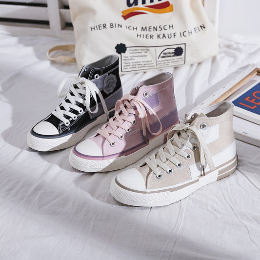 Women's Lace-up Canvas High-top Casual Shoes
