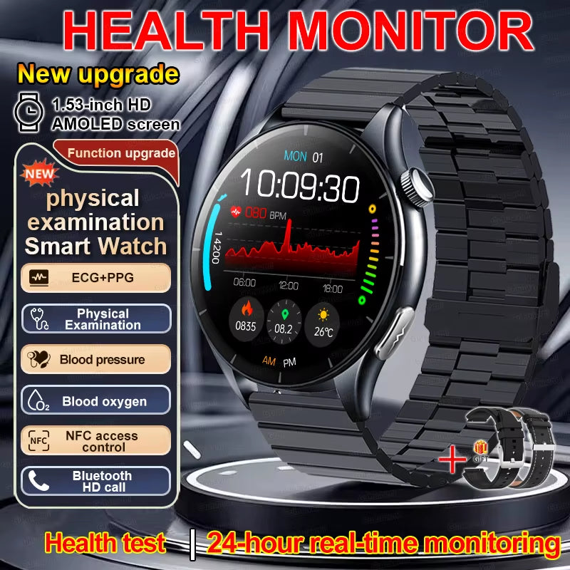 2025 New Smart Watch NFC ECG+PPG Blood Oxygen Uric Acid Blood Pressure Sapphire Smartwatch Men for Android Ios Smart Watch Men