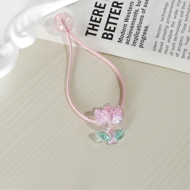 Tulip Rubber Band Hair Band Gradient Color High Elastic Headdress
