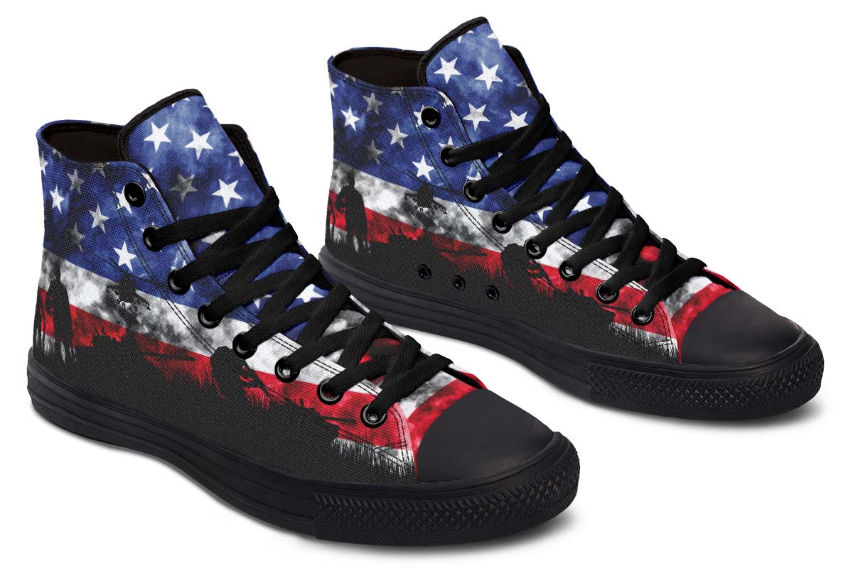 Men's And Women's Fashion Color Printing High-top Canvas Shoes