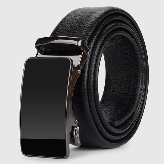 Full-Grain Leather With Automatic Buckle Business Professional Style Mens Belt