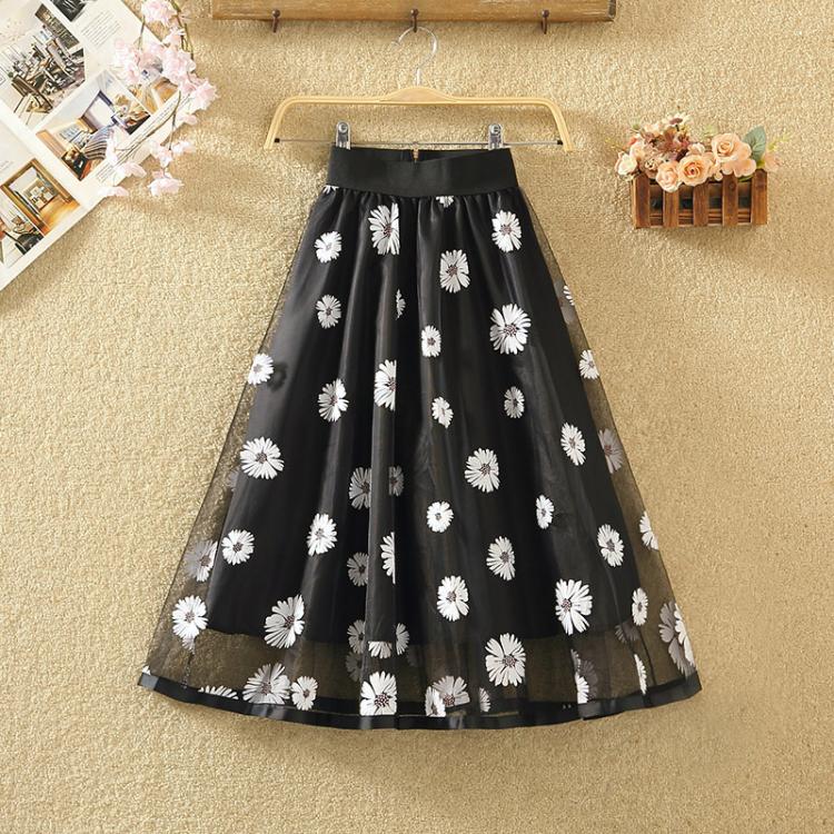 Organza A Line Shaggy Skirt Mesh Gauze