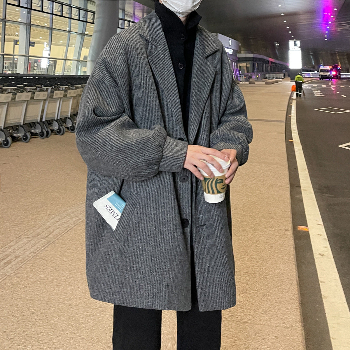 Men's Trendy Versatile High-end Fashion Wool Coat