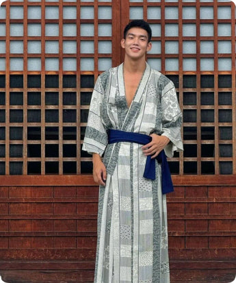 Mens Japanese-style Summer Yukata Japanese-style Loungewear