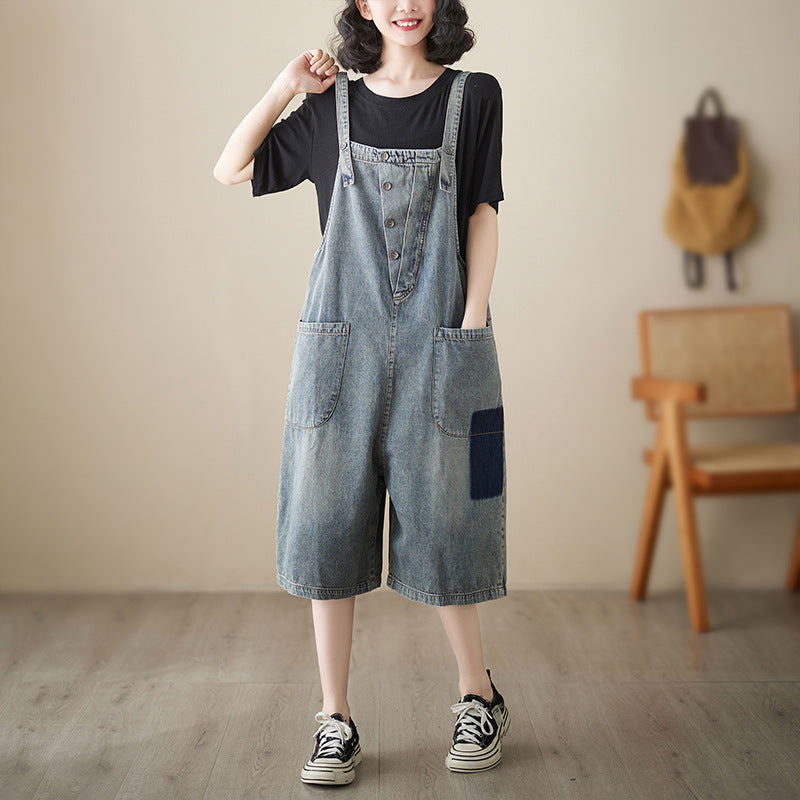 Women's Fashion Loose Strap Jeans